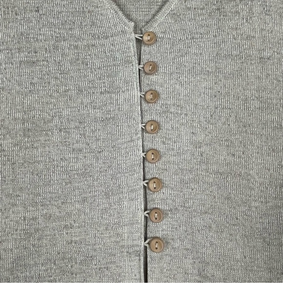 Horveit Beige Cotton Linen Knit 3/4 Button Up Coastal Grandma Tunic Sweater  3XL - Picture 5 of 15